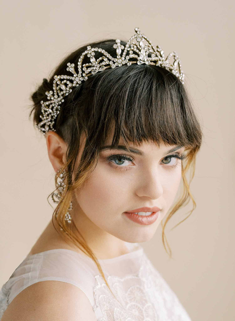 vintage inspired crystal tiara, bridal crown, by twigs and honey