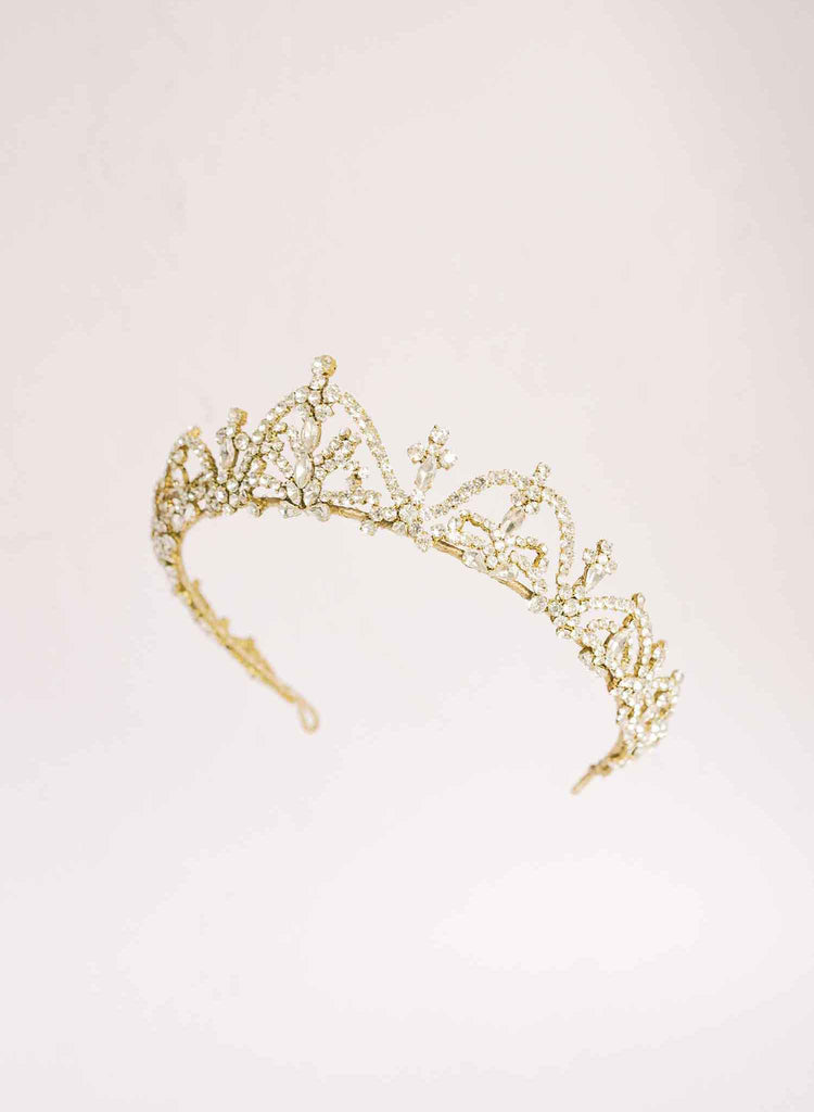 vintage inspired crystal tiara, bridal crown, by twigs and honey