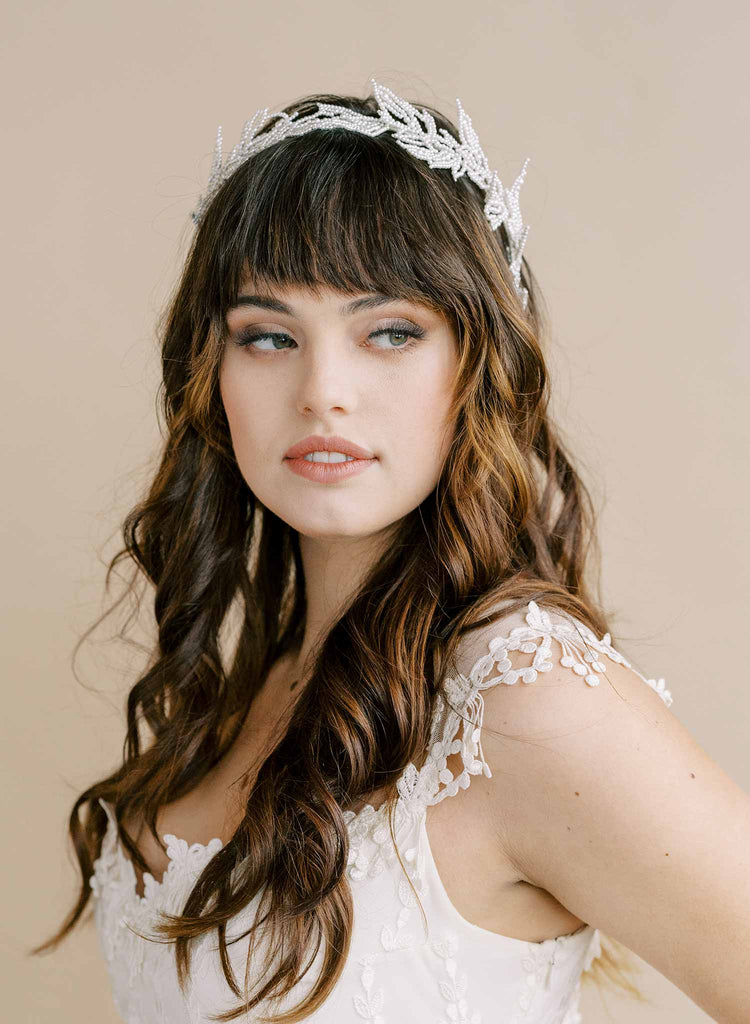 Swan lake pearl leaves inspired, grecian crown, headpiece twigs & honey