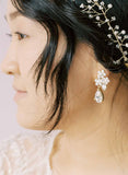 small crystal bridal stud, post back earrings by twigs & honey