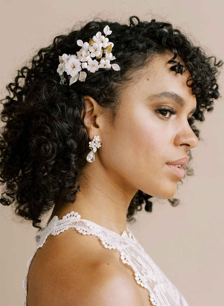 small crystal bridal stud, post back earrings by twigs & honey