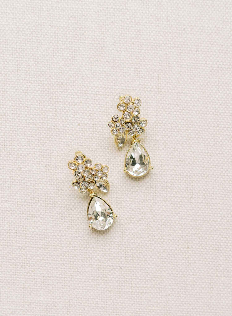 small crystal bridal stud, post back earrings by twigs & honey