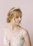 flower daisy chain pearl bridal braiding hair vine by twigs and honey