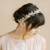 grecian inspired gold leaf and crystal pearl hair vine by twigs & honey