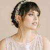 grecian inspired gold leaf and crystal pearl hair vine by twigs & honey