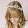 Grecian inspired leaf and crystal crown - Style #2132