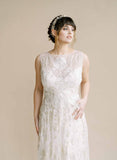 grecian inspired gold leaf and crystal pearl hair vine by twigs & honey