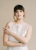 grecian inspired gold leaf and crystal pearl hair vine by twigs & honey