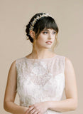 grecian inspired gold leaf and crystal pearl hair vine by twigs & honey