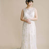 grecian inspired gold leaf and crystal pearl hair vine by twigs & honey