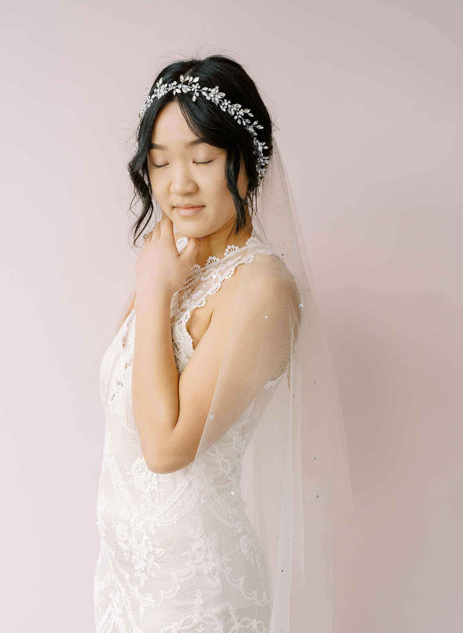 moonstone and crystal bridal hair vine by twigs and honey