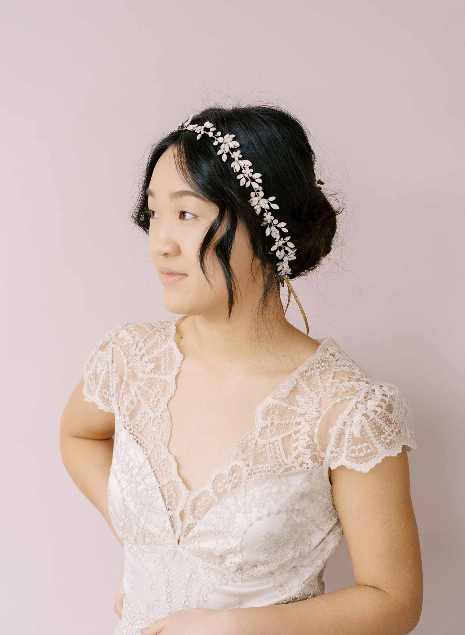 moonstone and crystal bridal hair vine by twigs and honey