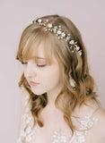 flower porcelain and crystal hair vine bridal by twigs & honey