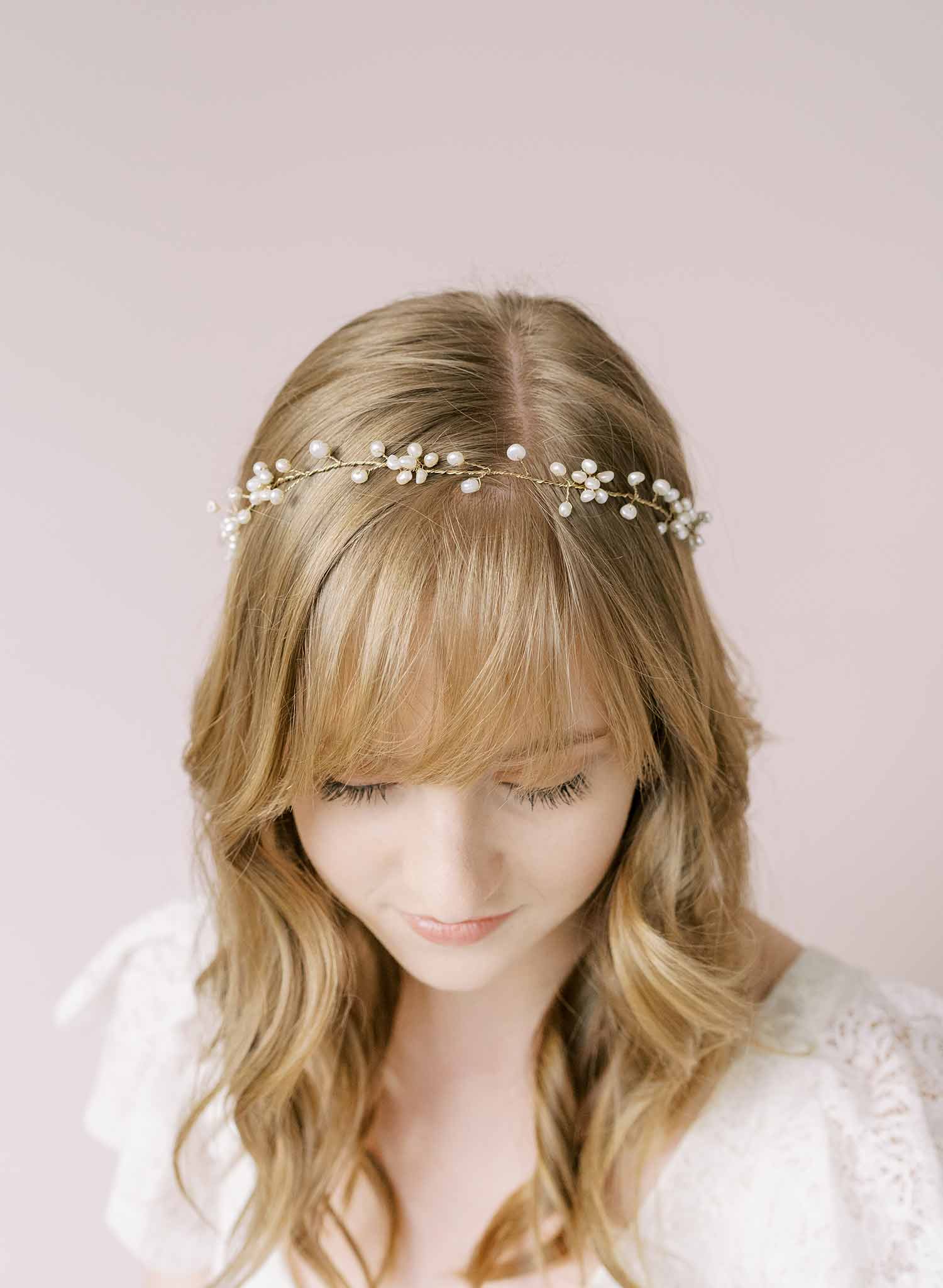 Freshwater pearl daisy chain hair vine - Style #2136