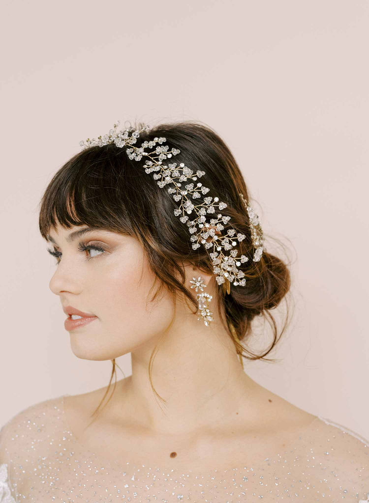 Austrian crystals bridal hair vine, weddings, by twigs and honey