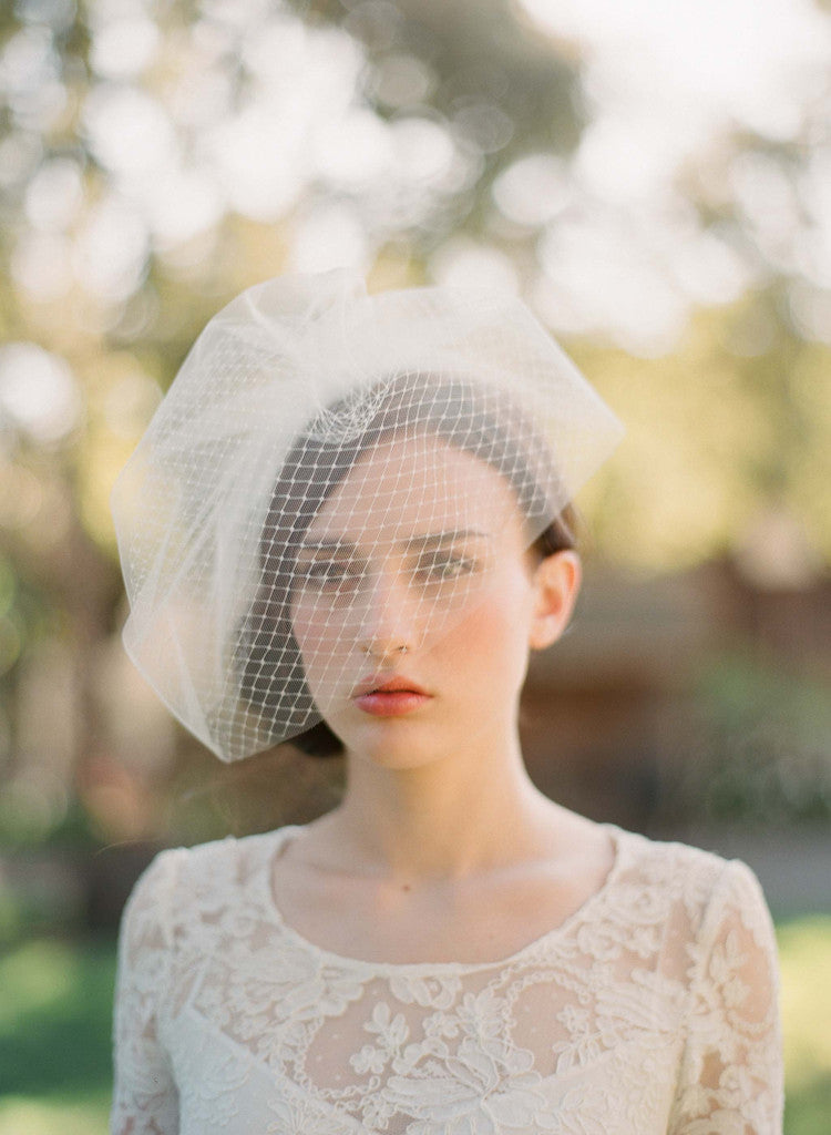 bridal birdcage veil, wedding veil, vintage veil