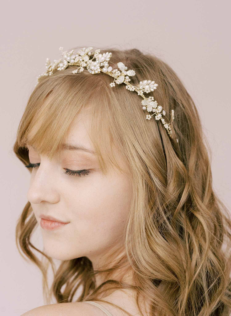 floral bridal wedding handmade headband by twigs and honey