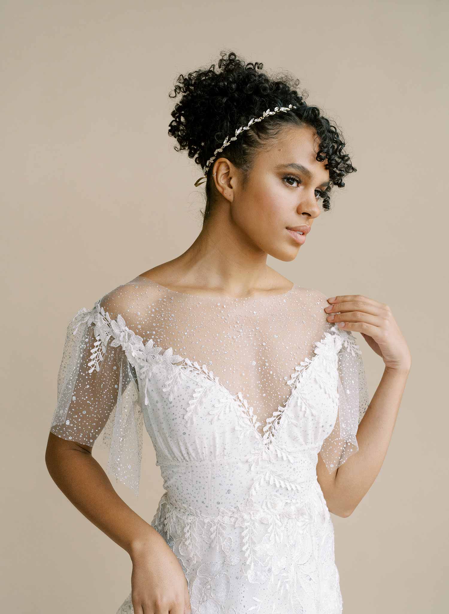 bridal circlet, headpiece with crystals by twigs and honey