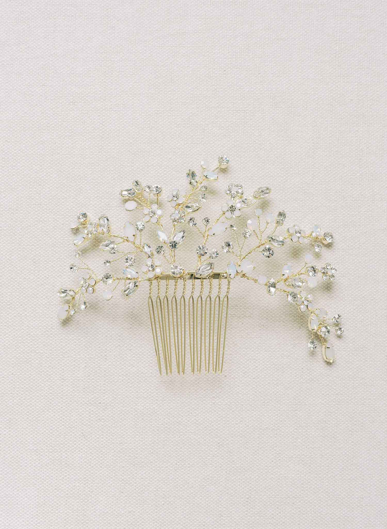 wedding crystal hair comb, headpiece by twigs & honey