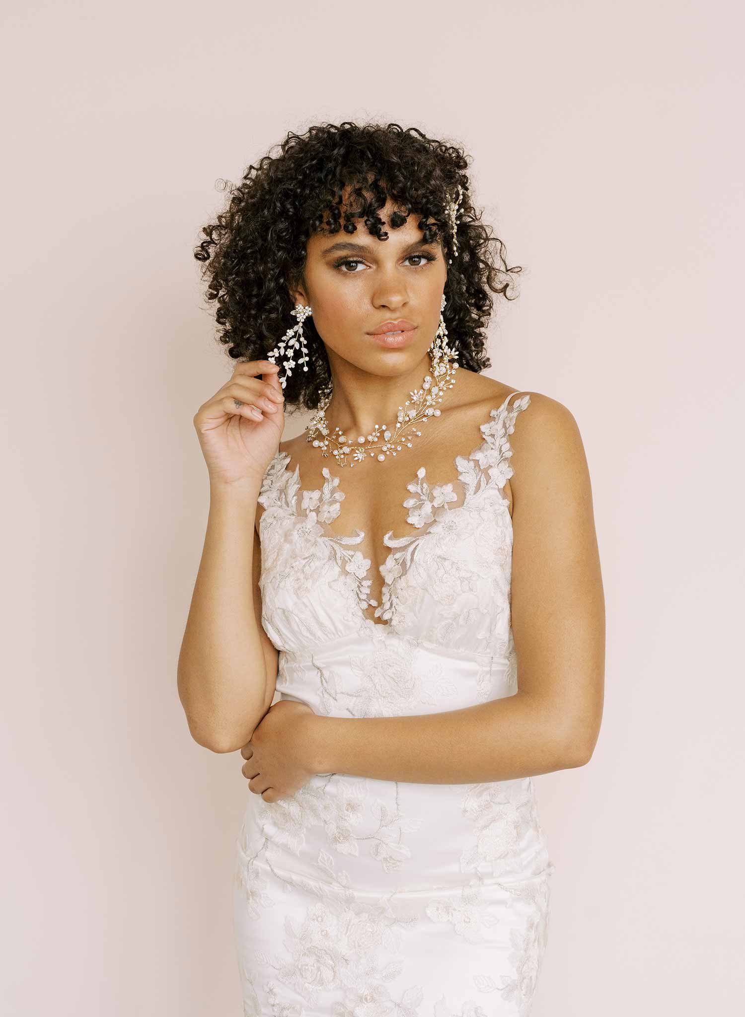 opal crystal bridal chandelier, party earrings by twigs and honey