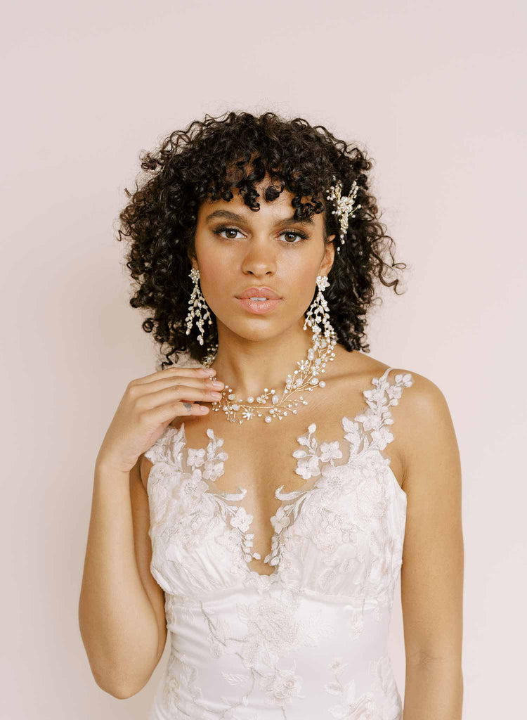 opal crystal bridal chandelier, party earrings by twigs and honey