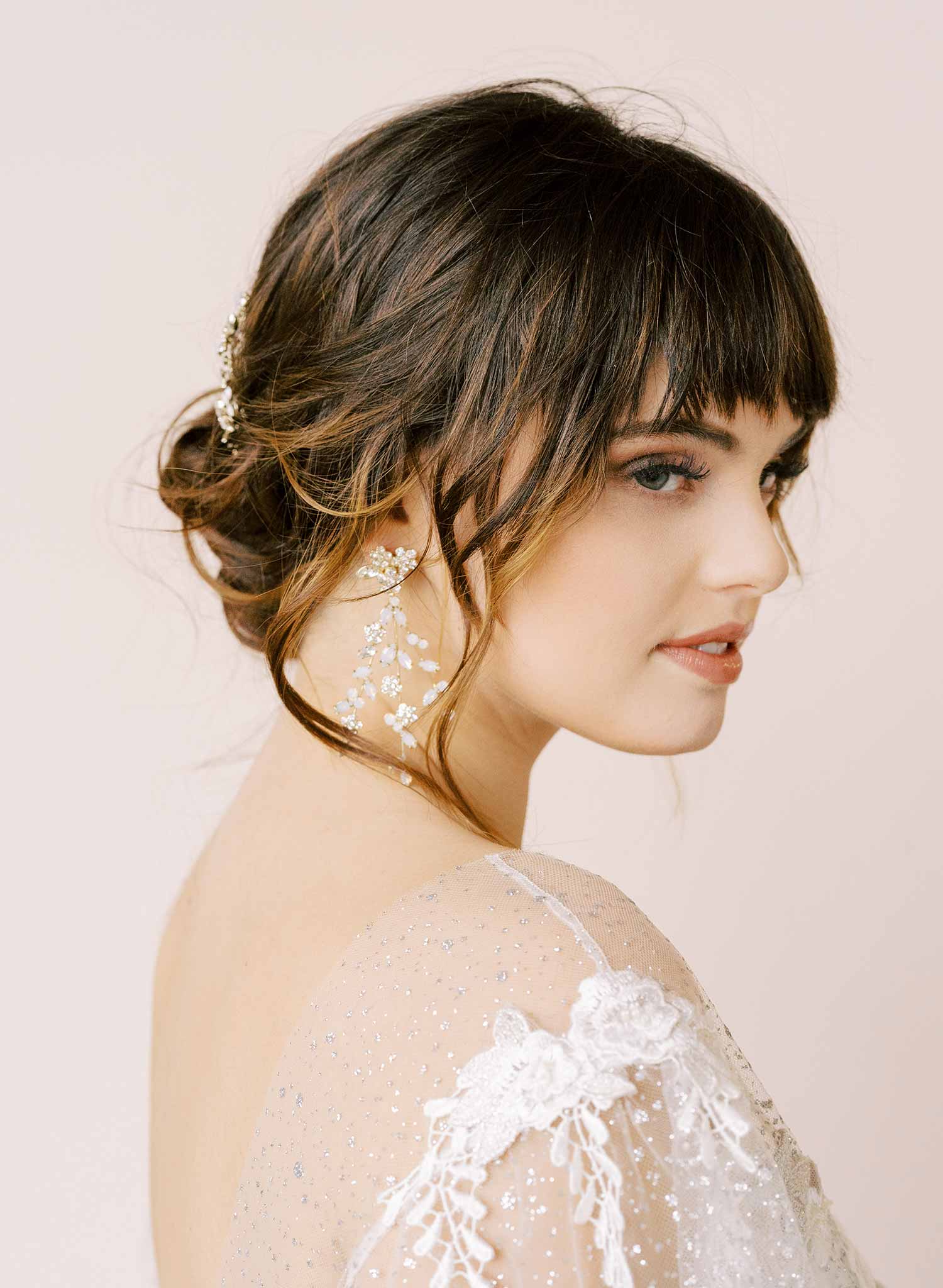 opal crystal bridal chandelier, party earrings by twigs and honey