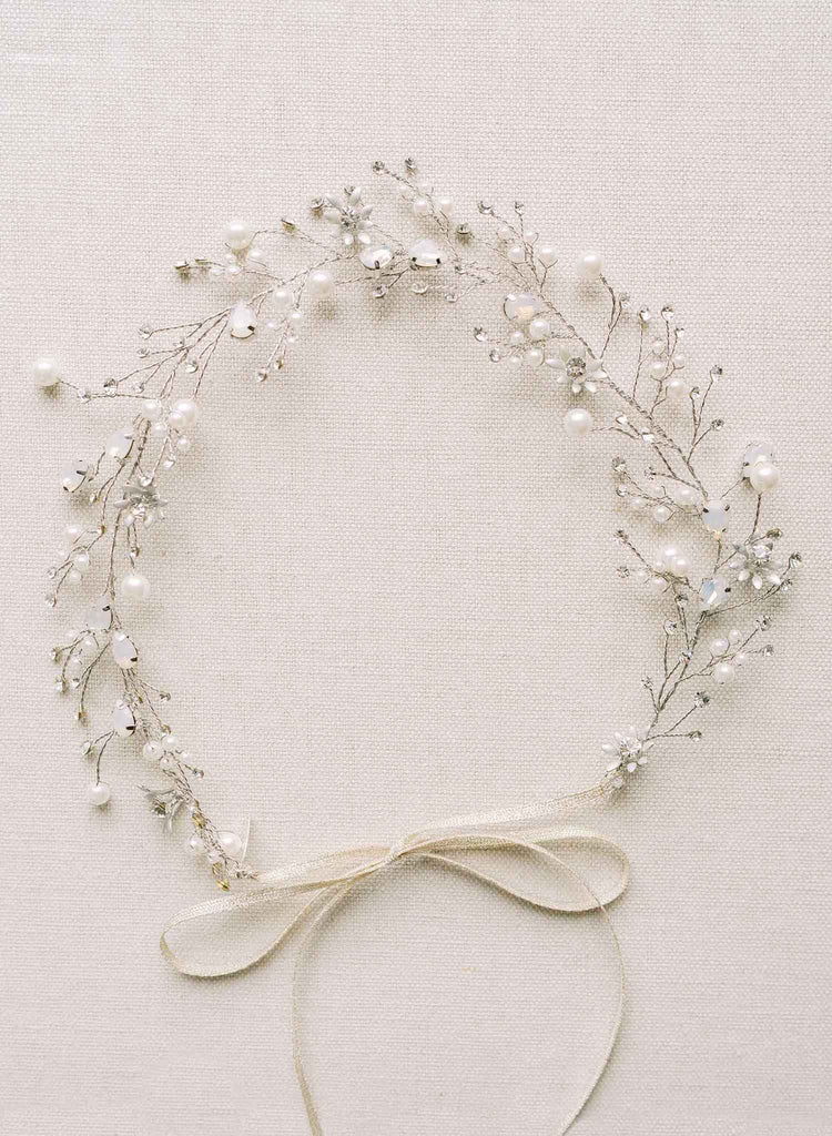 gold bridal crystal opal hair vine by twigs & honey