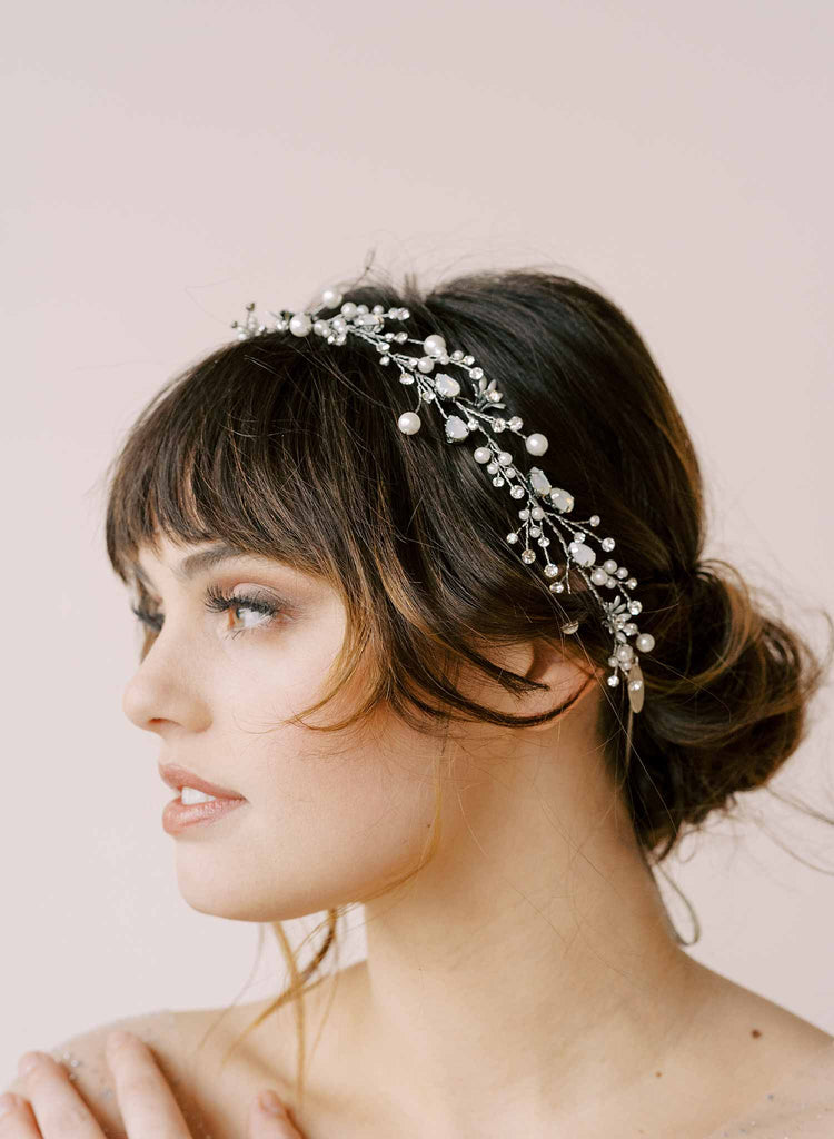 gold bridal crystal opal hair vine by twigs & honey