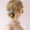 modern crystal bridal hair comb by twigs and honey