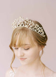 dramatic bridal crystal tiara crown by twigs and honey