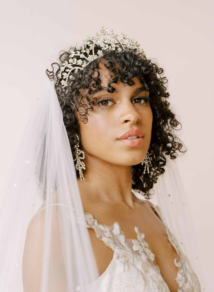 dramatic bridal crystal tiara crown by twigs and honey