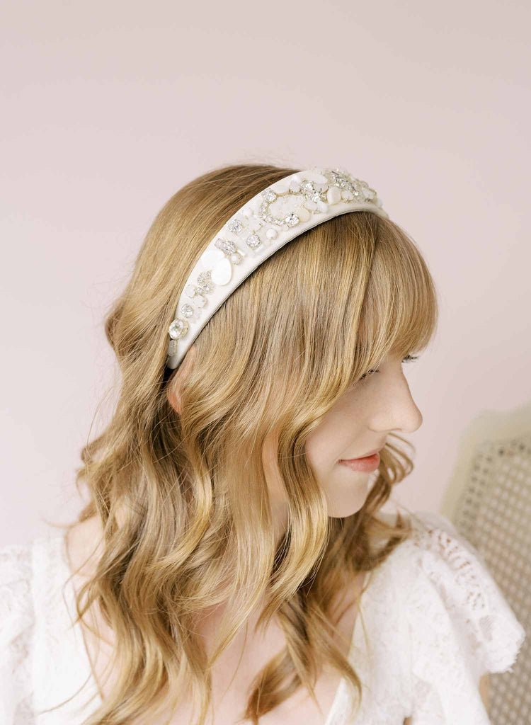 twigs & honey crystal embroidered bridal headband