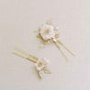 twigs & honey clay flower handmade bobby pin set of 2