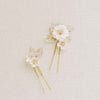 twigs & honey clay flower handmade bobby pin set of 2