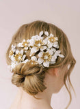 vintage inspired flower hair comb, weddings, by twigs & honey