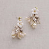 handmade clay flower and pearl earrings by twigs & Honey