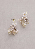 handmade clay flower and pearl earrings by twigs & Honey