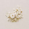 clay flower bridal hair comb by twigs and honey