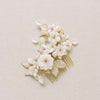 clay flower bridal hair comb by twigs and honey