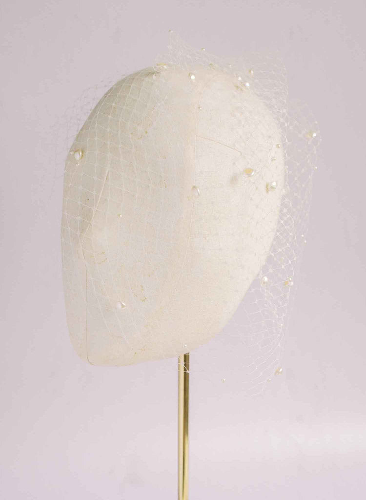 pearl birdcage veil, modern veil by twigs & honey