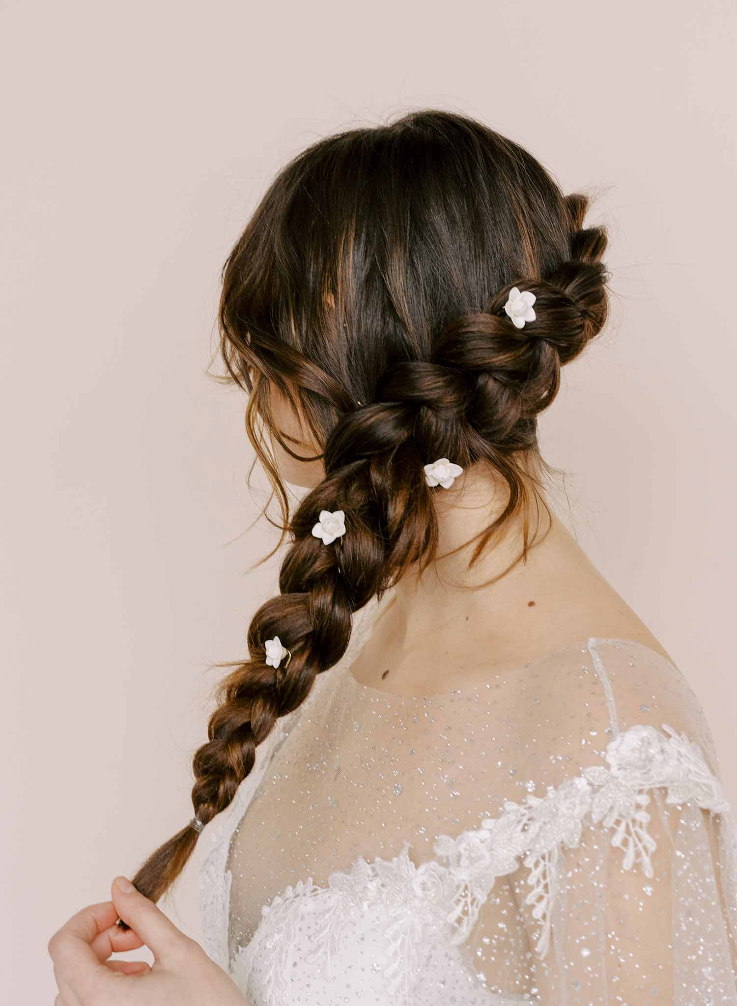 Floral bud bridal hair pin set of 5 - Style #2168