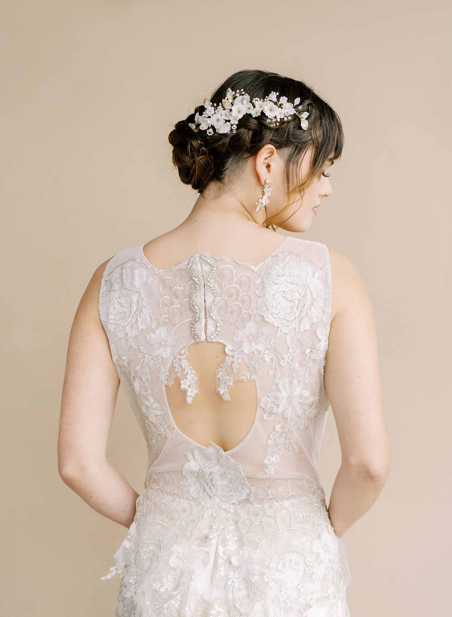 Plum blossom clay flower headpiece - Style #2172