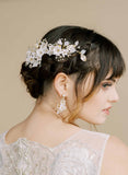 wedding clay flower headpiece, hair adornment by twigs and honey