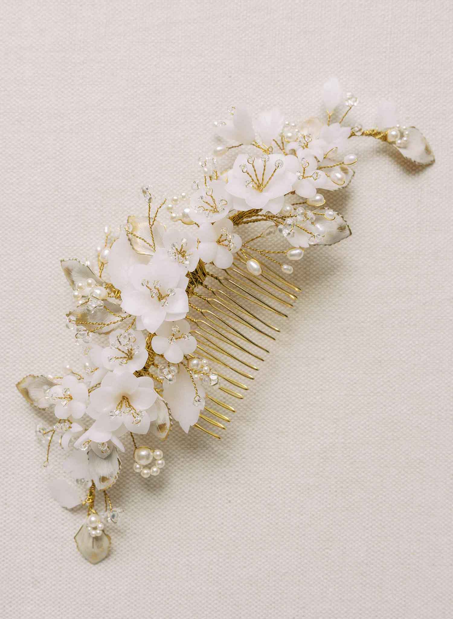 Plum blossom clay flower headpiece - Style #2172