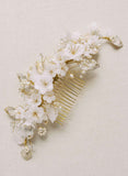 wedding clay flower headpiece, hair adornment by twigs and honey
