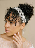 silver bridal crystal headband, headpiece by twigs and honey