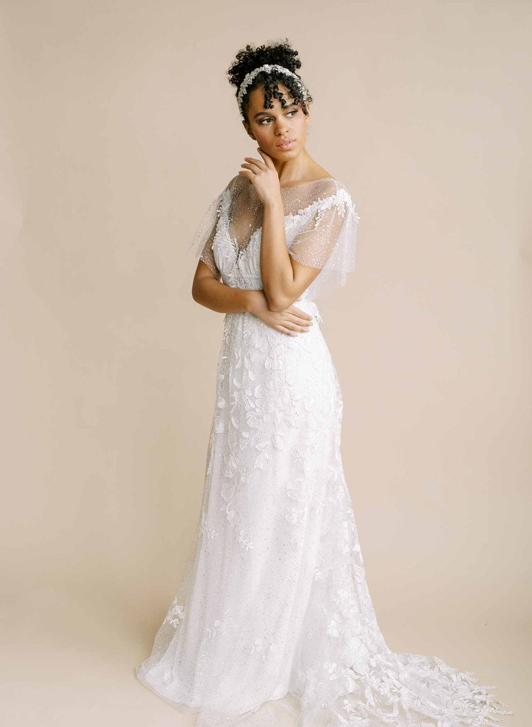 silver bridal crystal headband, headpiece by twigs and honey
