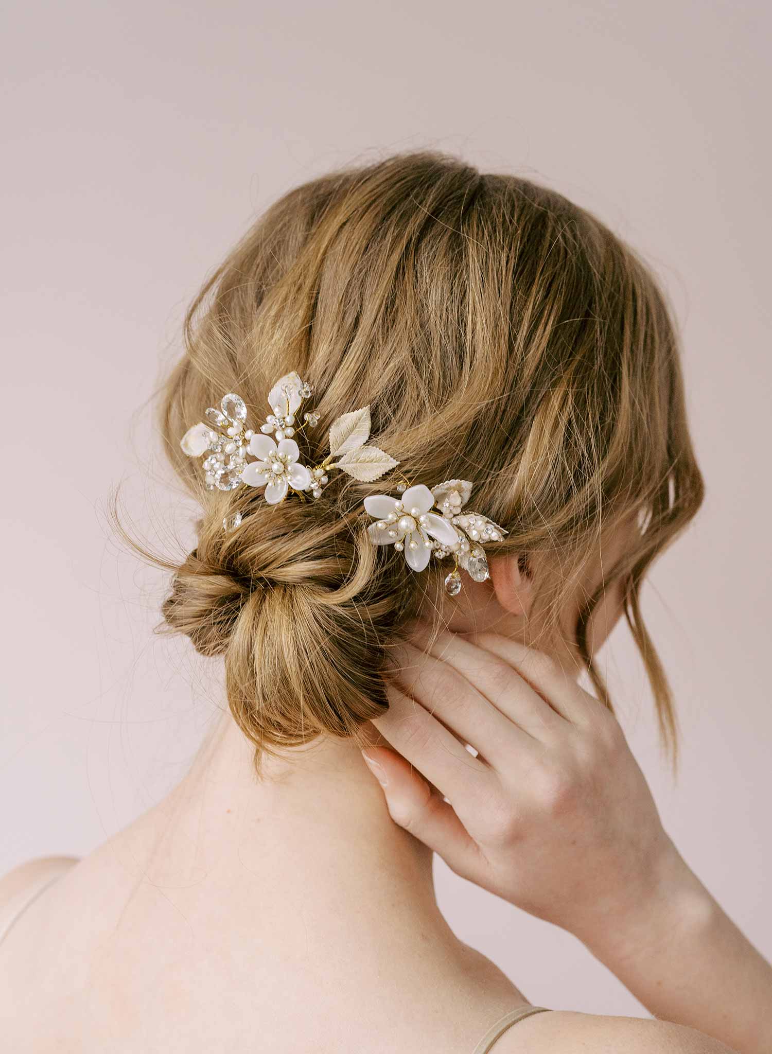 Flower Wedding Hair Pins, 2pcs Rhinestones Leaf Decorative Hair Clips  U-shape Crystal Hairpin, Wedding Hair Accessories | Fruugo AE