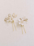 bride handmade flower hairpins by twigsandhoney