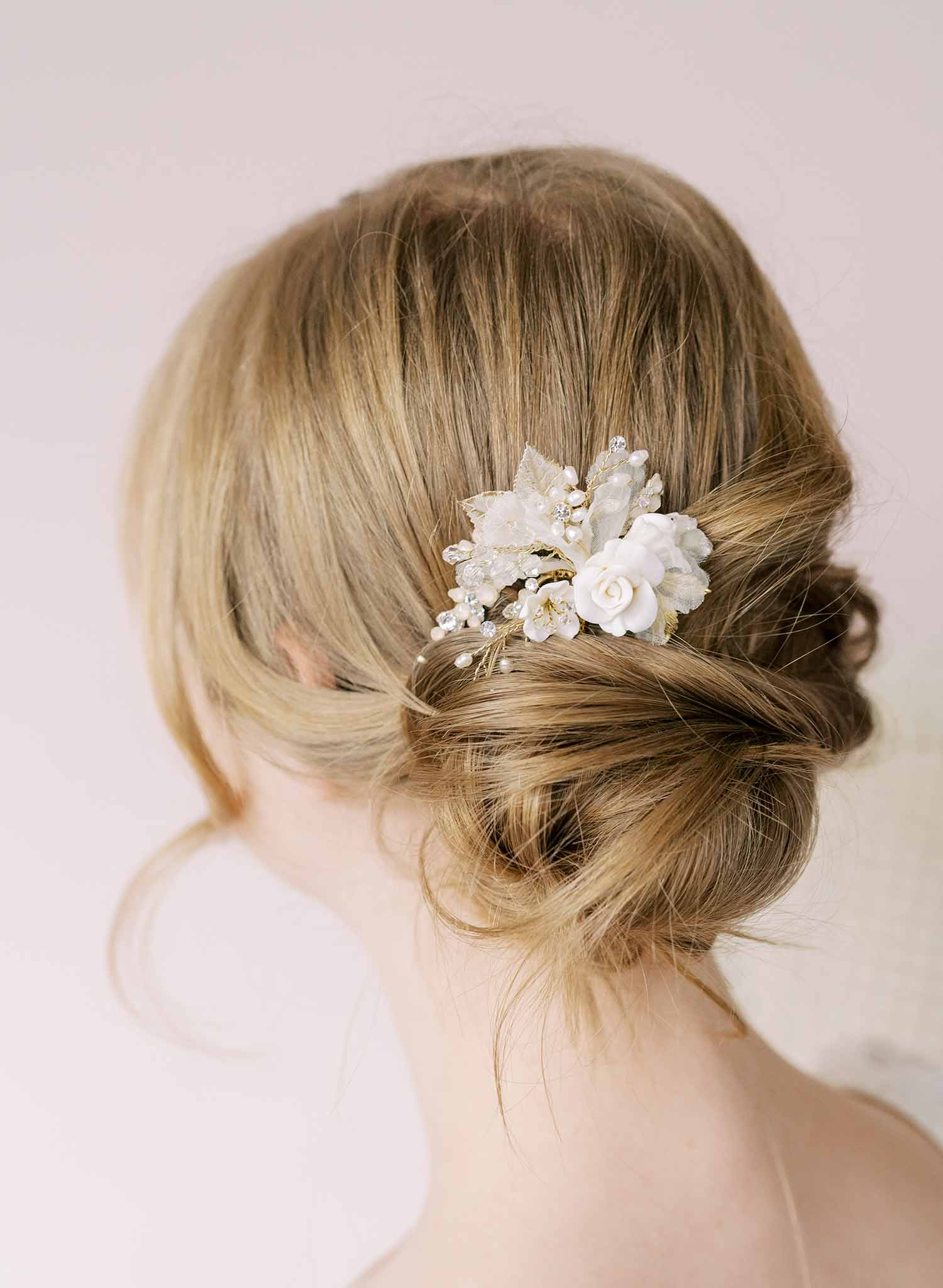 Romantic rose bridal hair pin - Style #2176